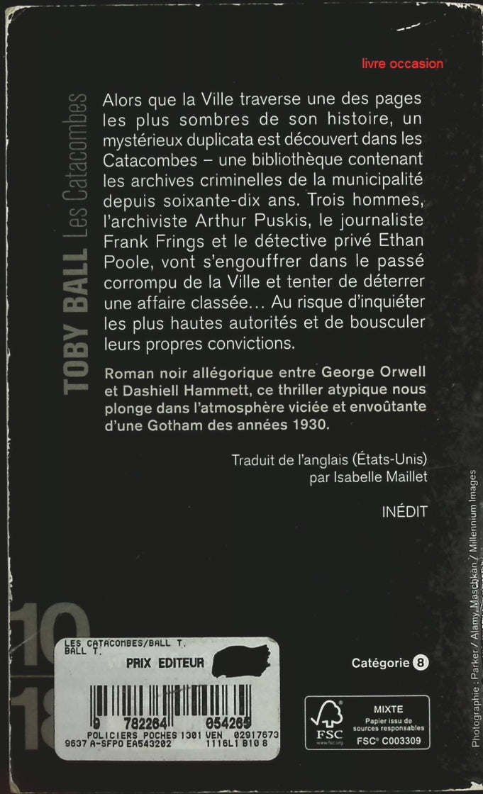 Les Catacombes - Toby Ball - Livre