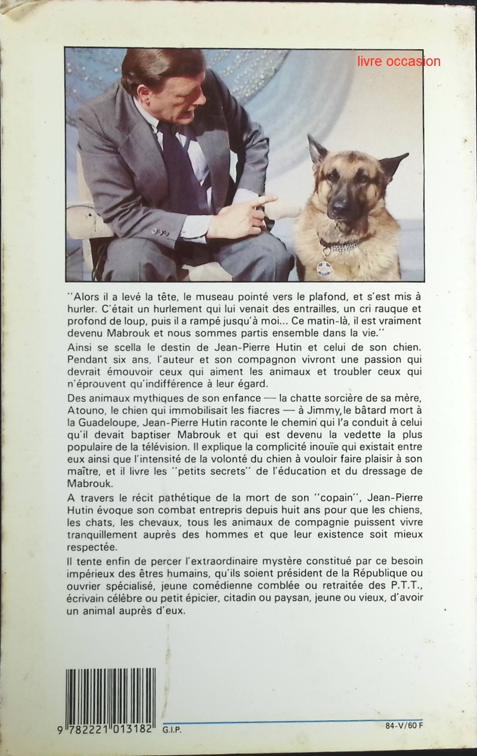Mabrouk, chien d'une vie - Jean-Pierre Hutin - Livre