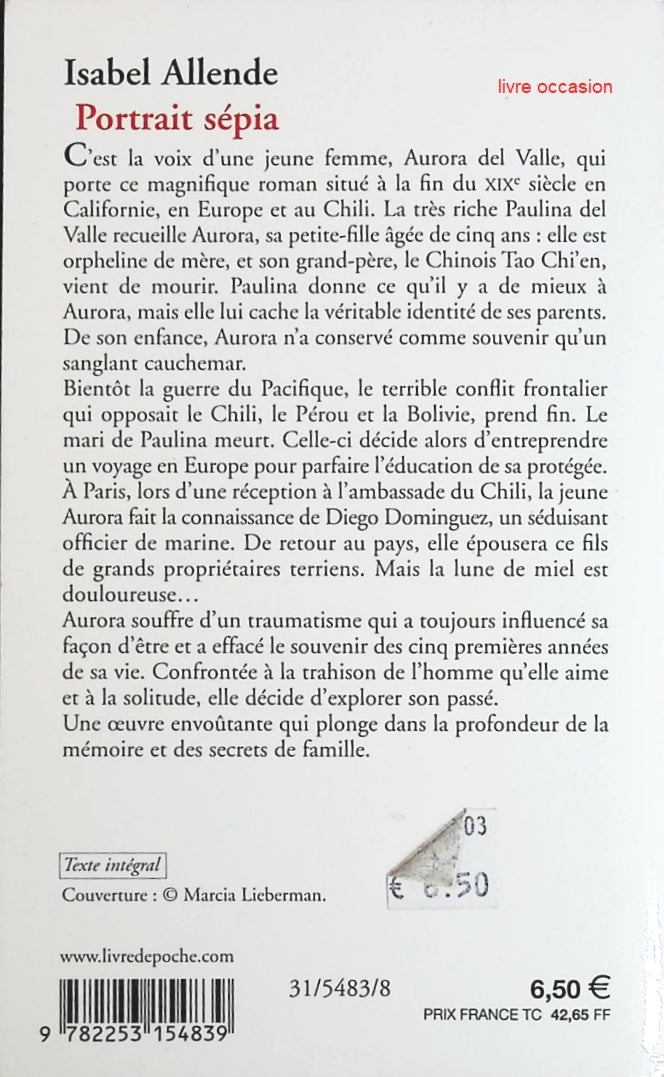 Portrait sépia - Isabel Allende - Livre