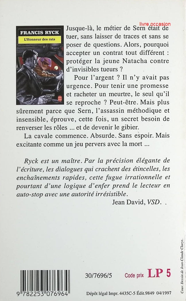 L'honneur des rats - Francis Ryck - Livre