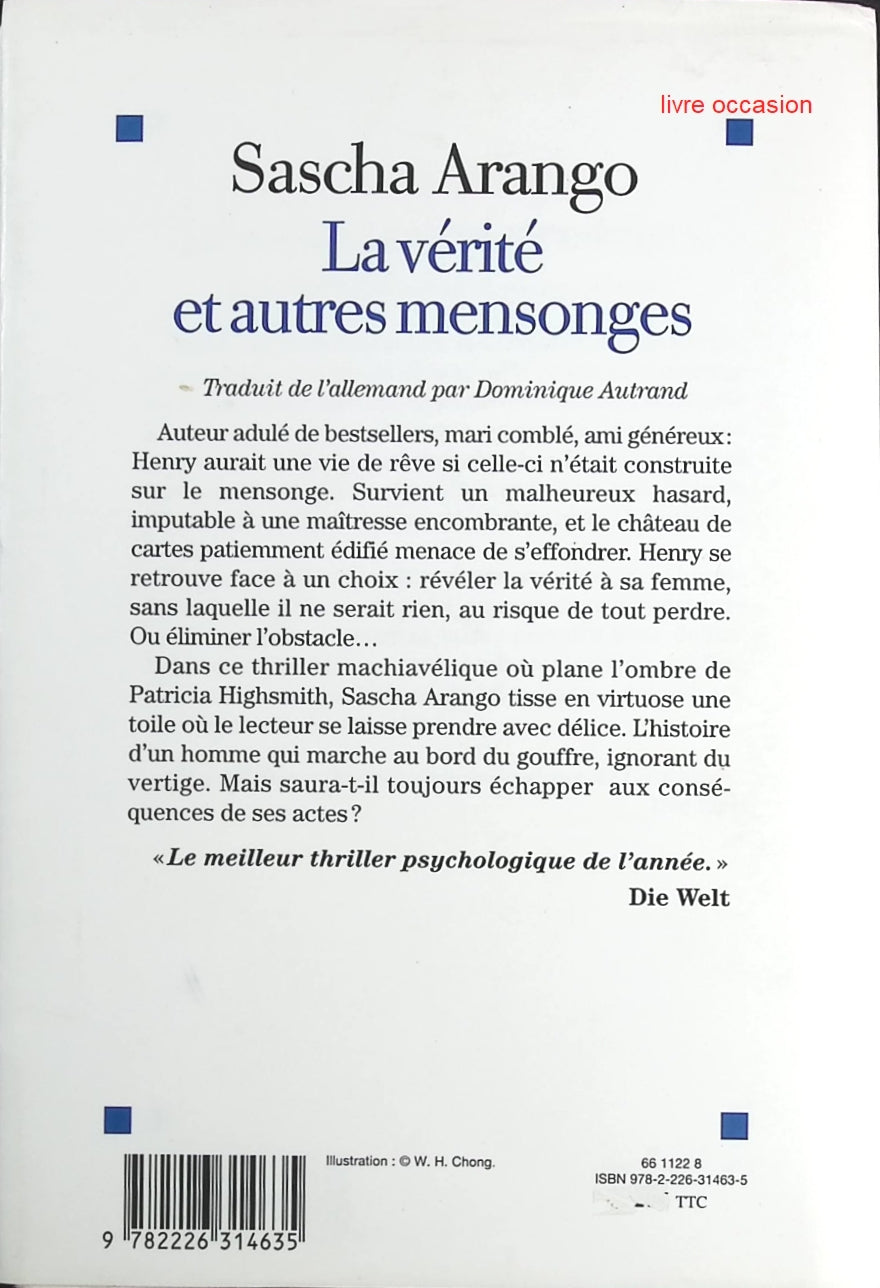 La Vérité et autres mensonges - Sascha Arango - Livre