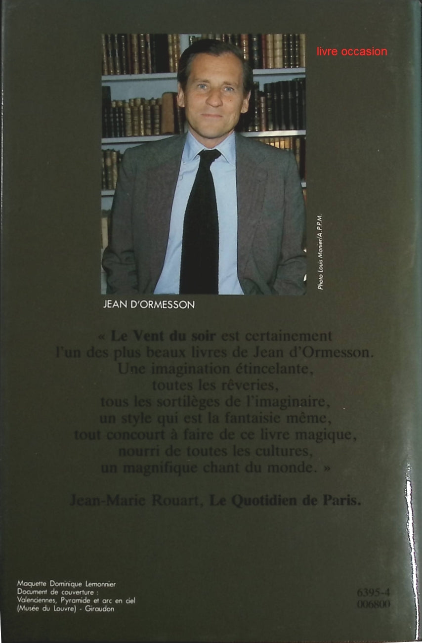 Le vent du soir - Jean d' Ormesson - Livre