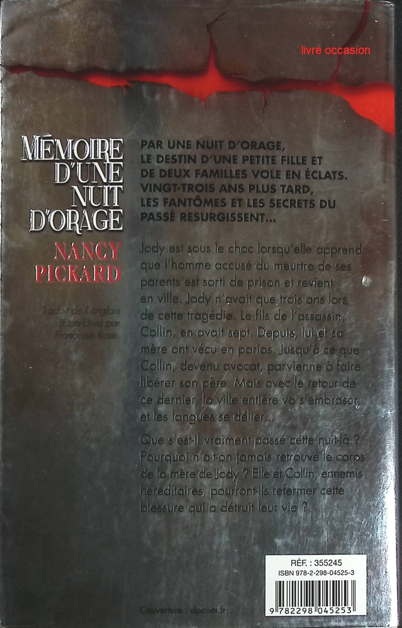 Mémoire d'une nuit d'orage - Nancy Pickard - Livre