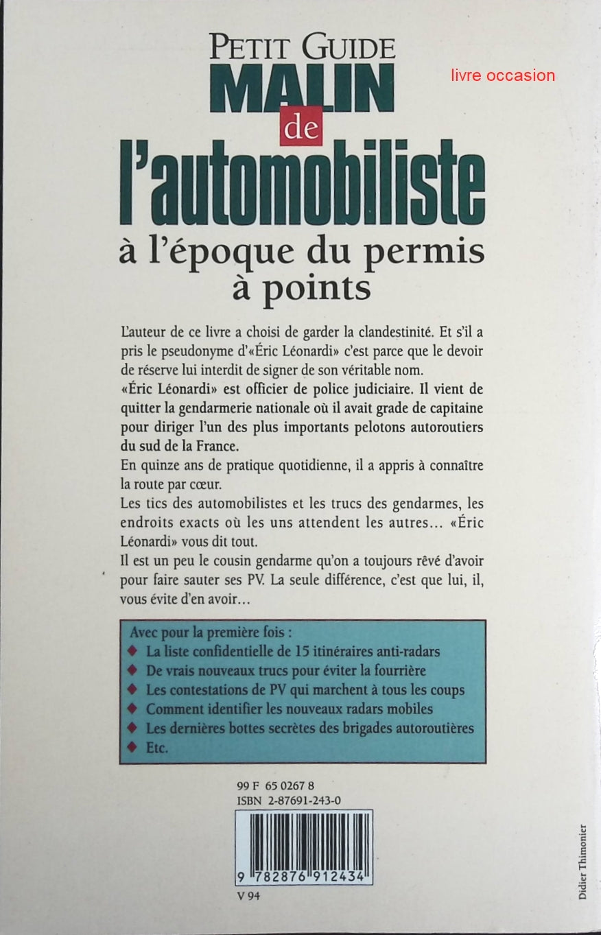Petit guide malin de l'automobiliste - Eric Leonardi - Livre