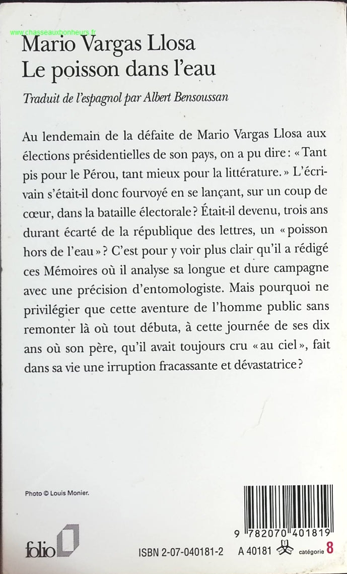 Le poisson dans l'eau - Mario Vargas Llosa - livre