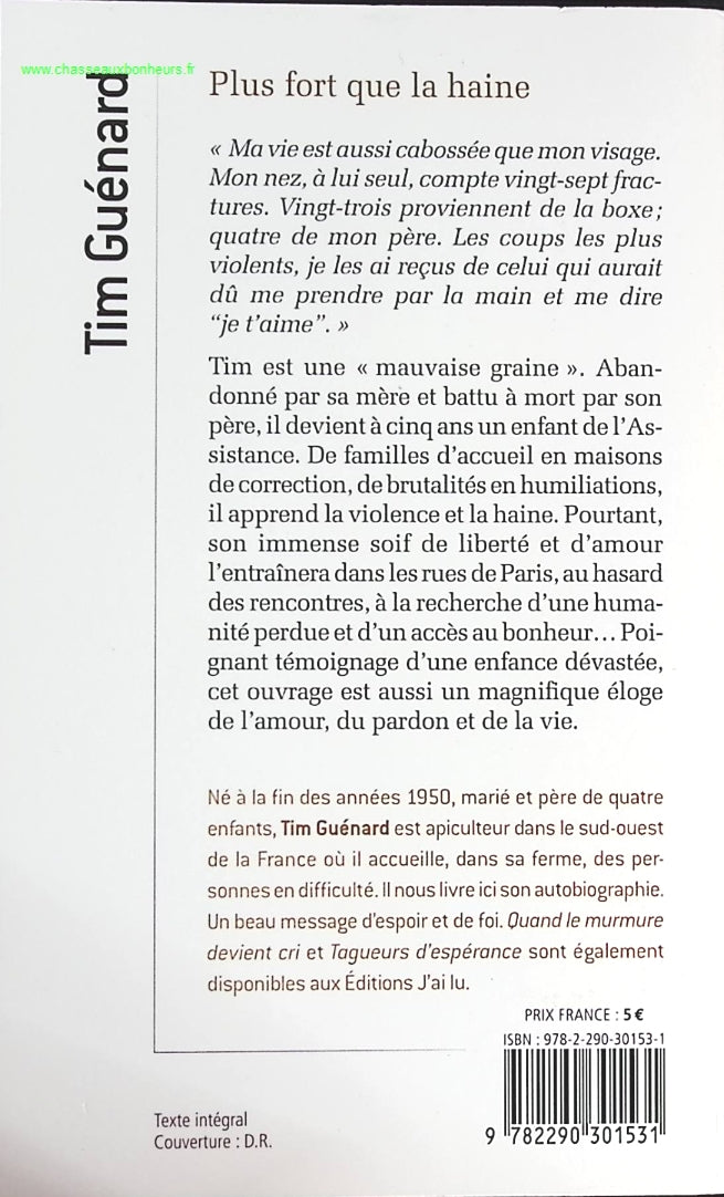 Plus fort que la haine - Tim Guénard - livre