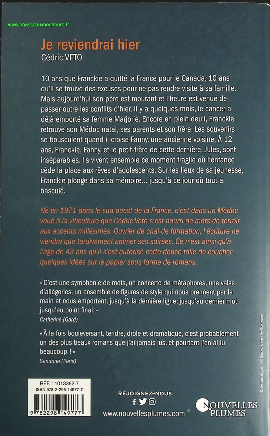 Je reviendrai hier - Cédric Veto - livre