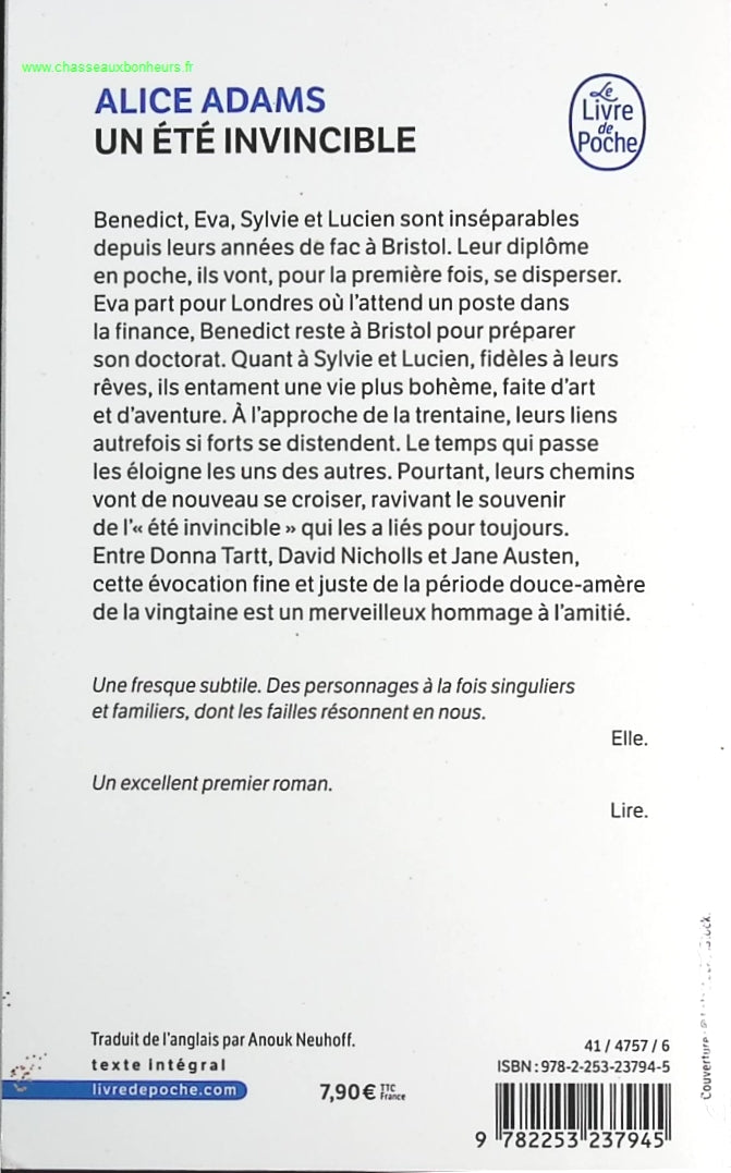 Un été invincible - Alice Adams - livre