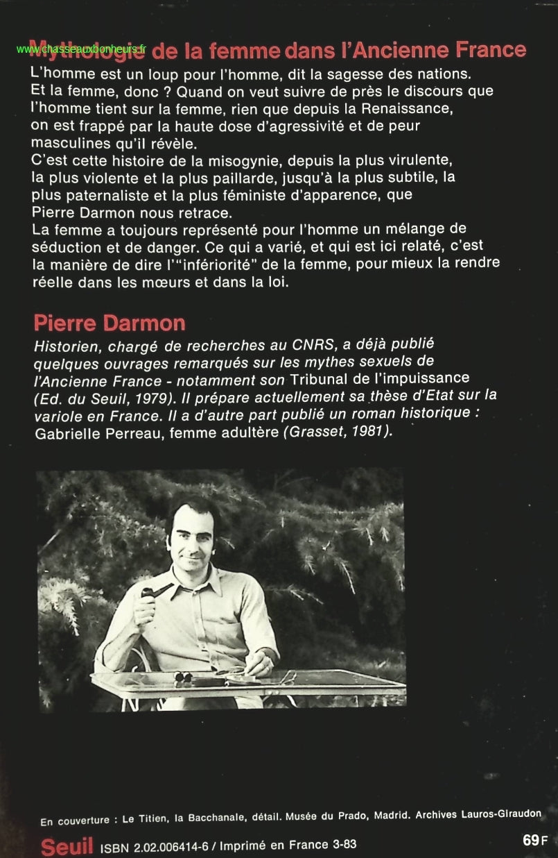 Mythologie de la femme dans l'ancienne France - Pierre Darmon - livre