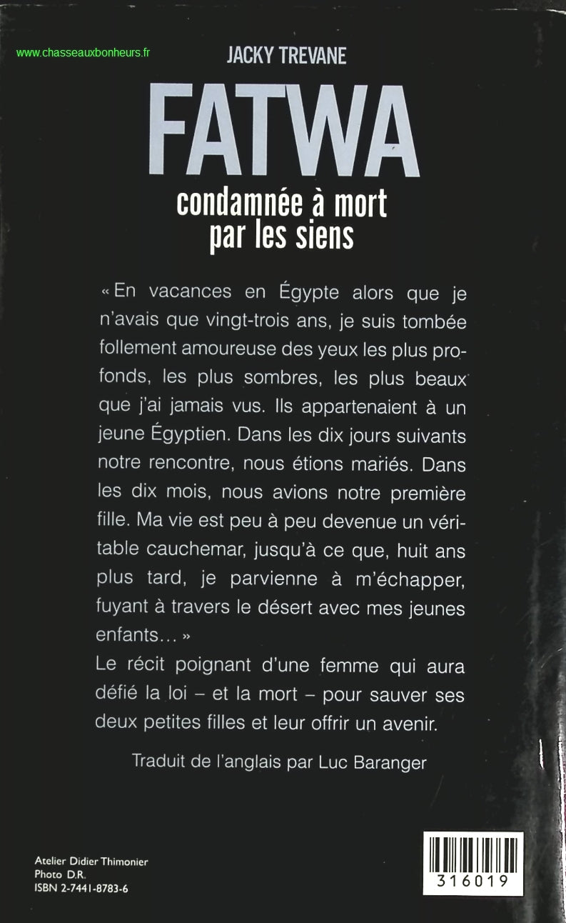 Fatwa - Condamnée à mort par les siens - Jacky Trevane - livre