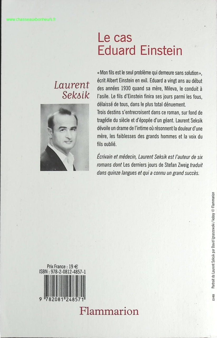 Le Cas Eduard Einstein - Laurent Seksik - livre