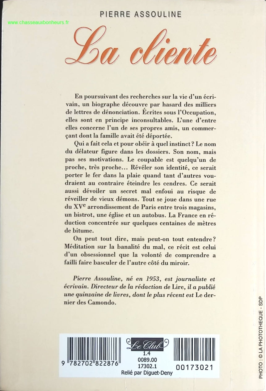 La Cliente - Pierre Assouline - livre