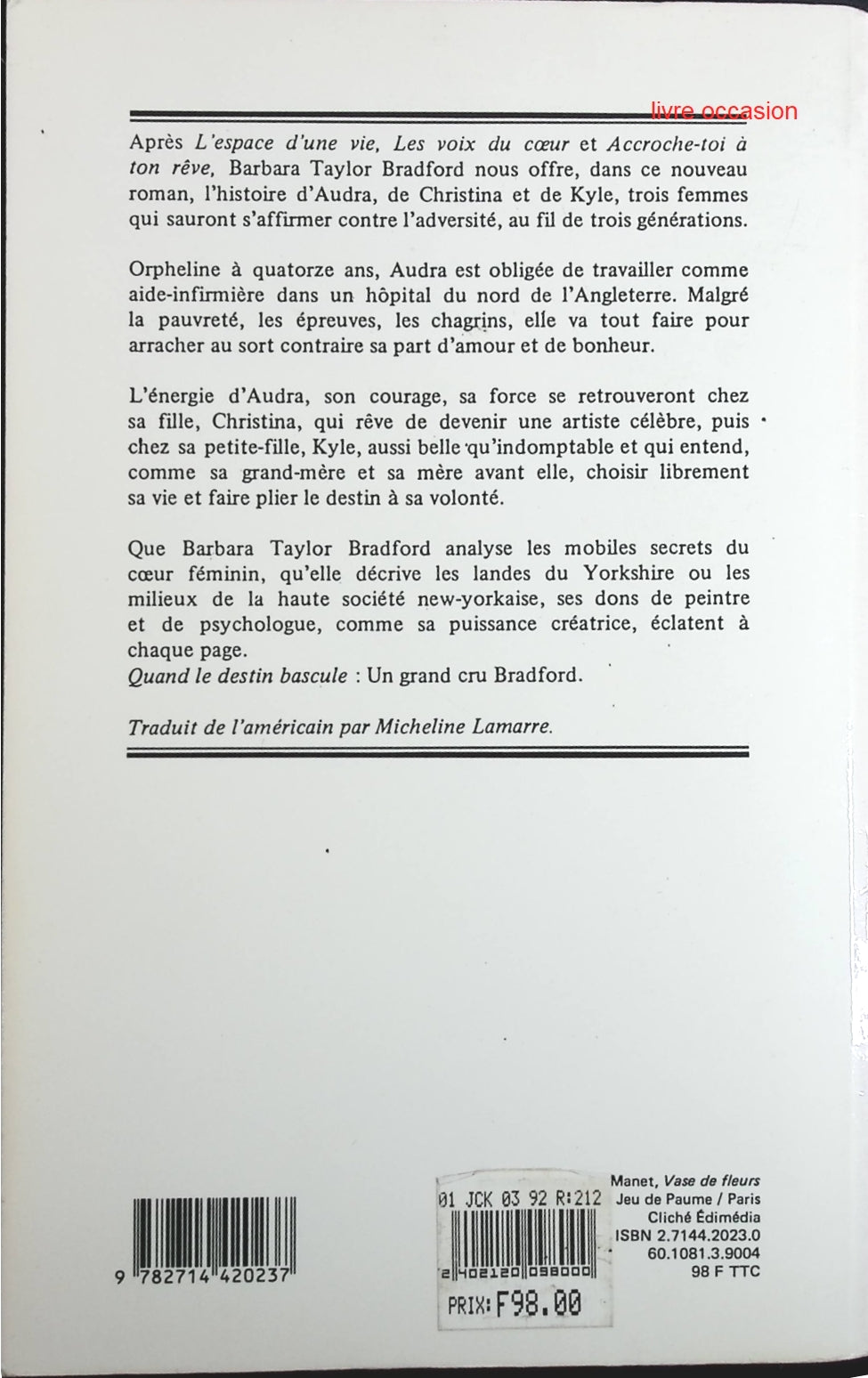 Quand le destin bascule - Barbara Taylor Bradford - Livre