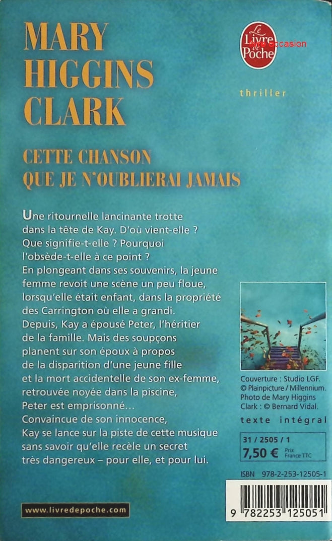 Cette chanson que je n'oublierai jamais - Mary Higgins Clark - Livre