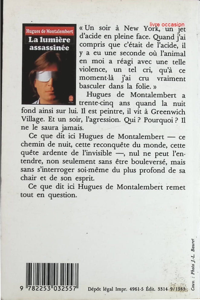 La Lumière assassinée - Hugues de Montalembert - Livre