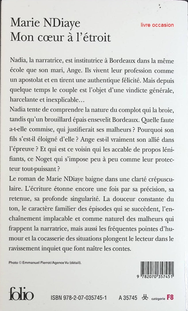 Mon cœur à l'étroit - Marie NDiaye - Livre