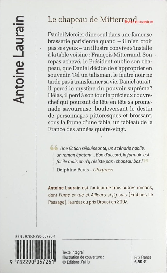 Le chapeau de Mitterrand - Antoine Laurain - Livre