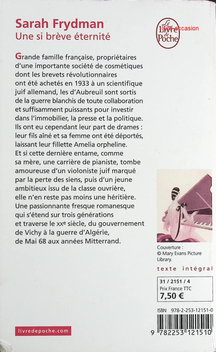 Une si brève éternité - Sarah Frydman - Livre