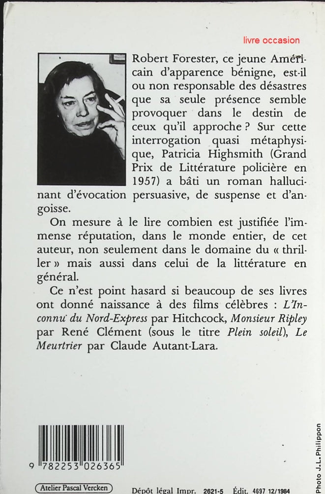 Le cri du hibou - Patricia Highsmith - Livre