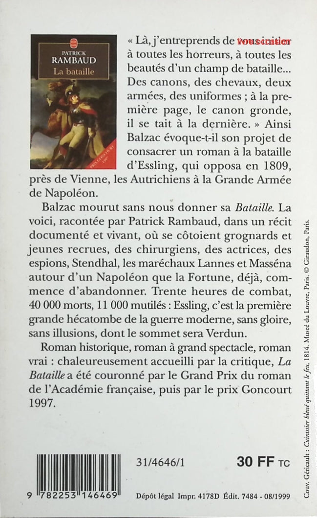 La bataille - Patrick Rambaud - Livre