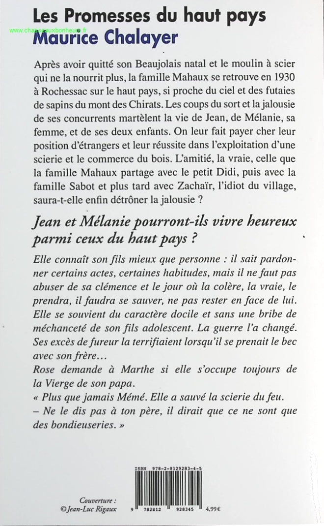 Les Promesses du haut pays - Maurice Chalayer - livre