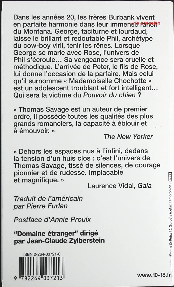 Le pouvoir du chien - Thomas Savage - Livre