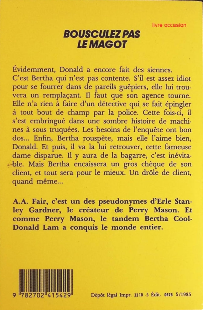 Bousculez Pas Le Magot - A.a. Fair - Livre