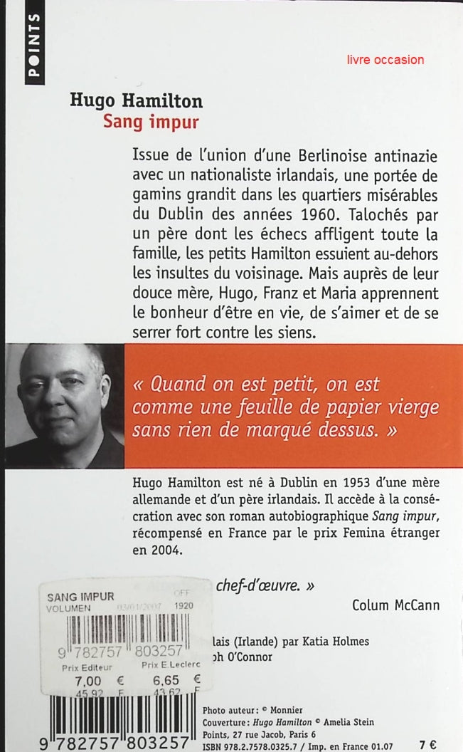 Sang impur - Hugo Hamilton - Livre