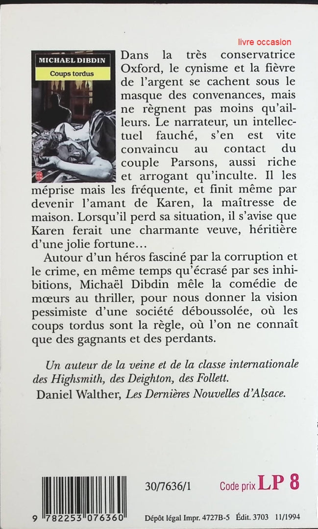 Coups tordus - Michael Dibdin - Livre