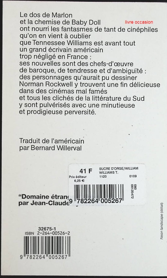Sucre d'orge - Tennessee Williams - Livre