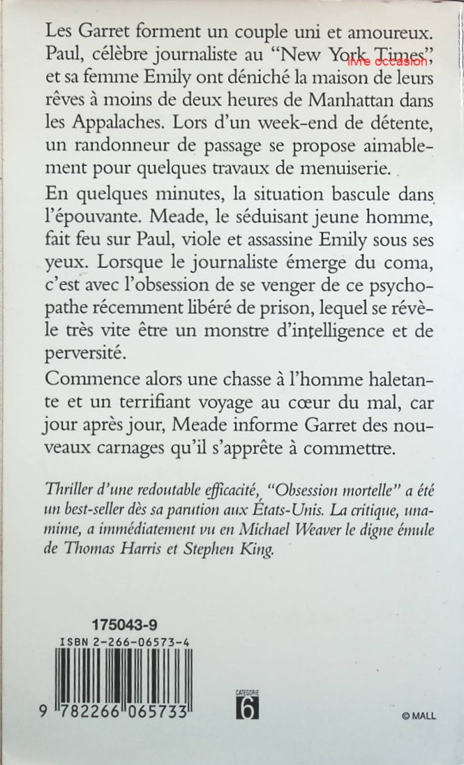 Obsession mortelle - Michael Weaver - livre