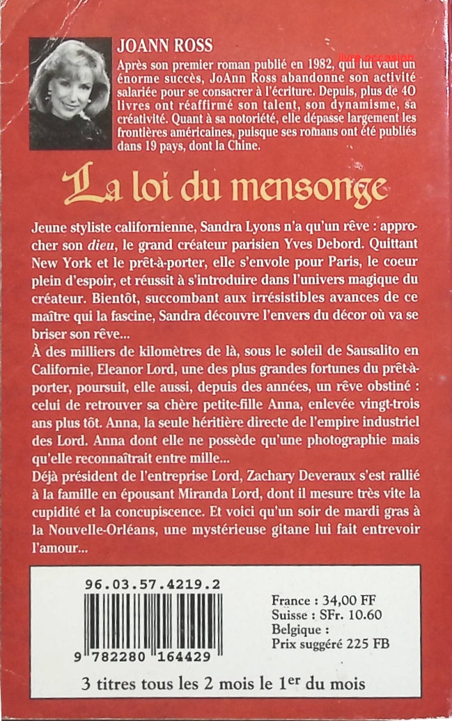 La loi du mensonge - JoAnn Ross - livre