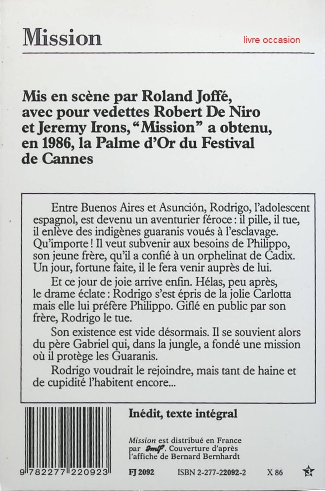 La mission - Robert Bolt - livre