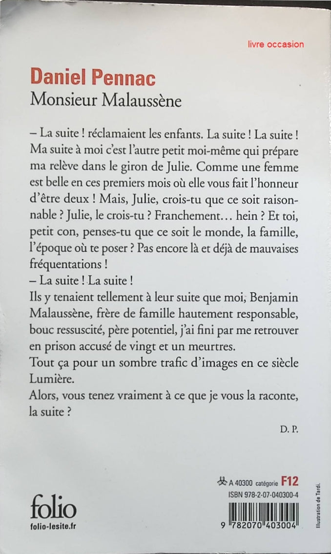 Monsieur Malaussène - Daniel Pennac - livre