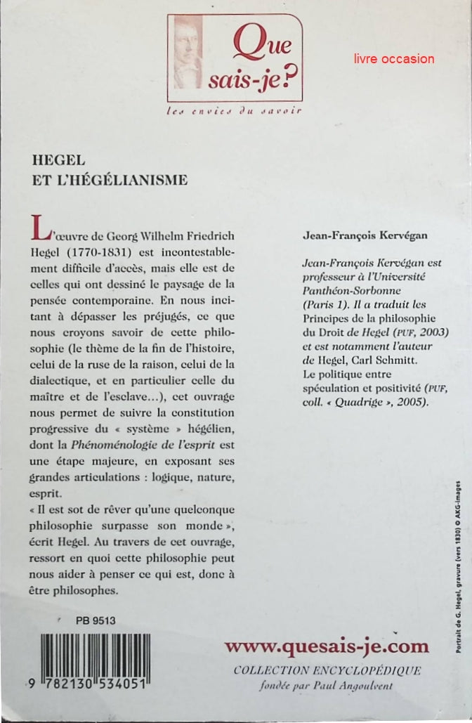 Hegel et l'hégélianisme - Jean-François Kervégan - livre