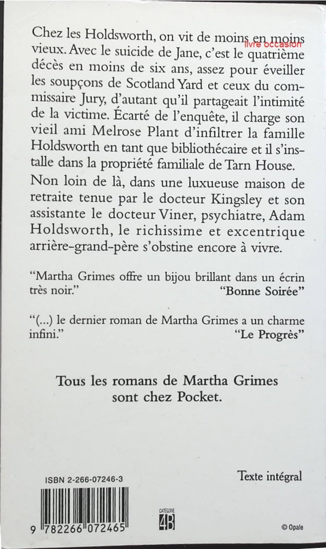Le mystère de Tarn House - Martha Grimes - livre