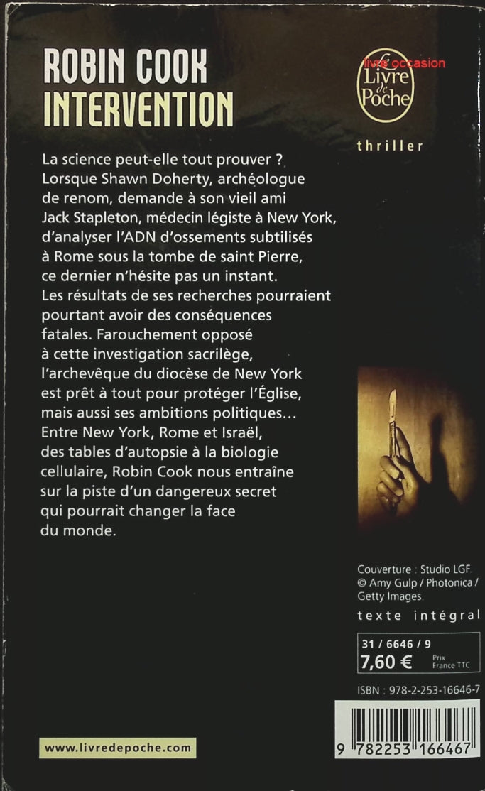 Intervention - Robin Cook - livre