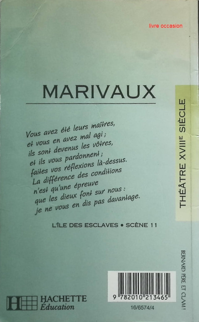 L'Île des esclaves - Pierre de Marivaux - livre