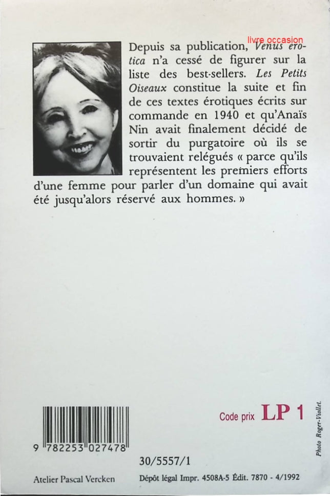 Les Petits Oiseaux - Anaïs Nin - livre