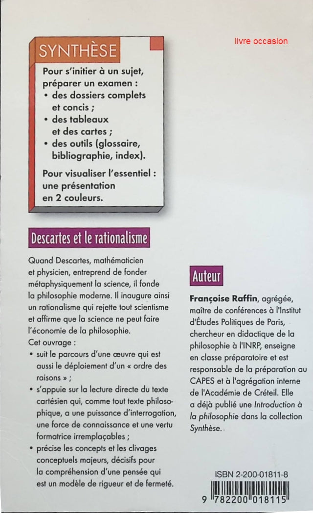 Descartes et le rationalisme - Françoise Raffin - livre