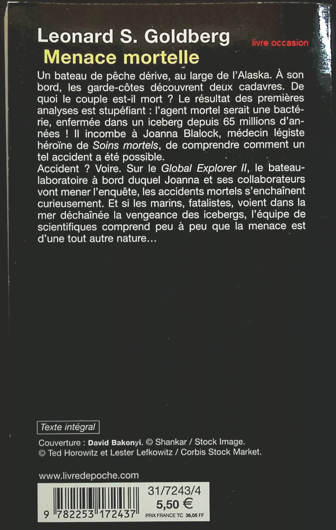 Menace mortelle - Leonard S. Goldberg - livre