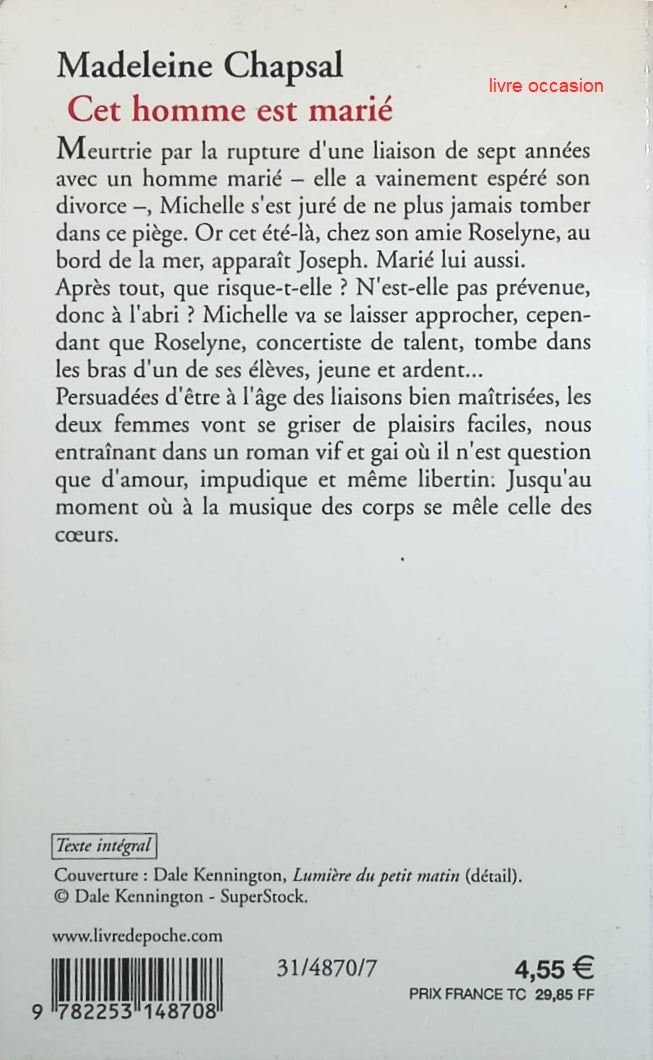 Cet homme est marié - Madeleine Chapsal - livre