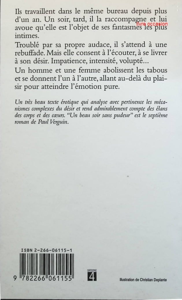 Un beau soir sans pudeur - Paul Verguin - livre