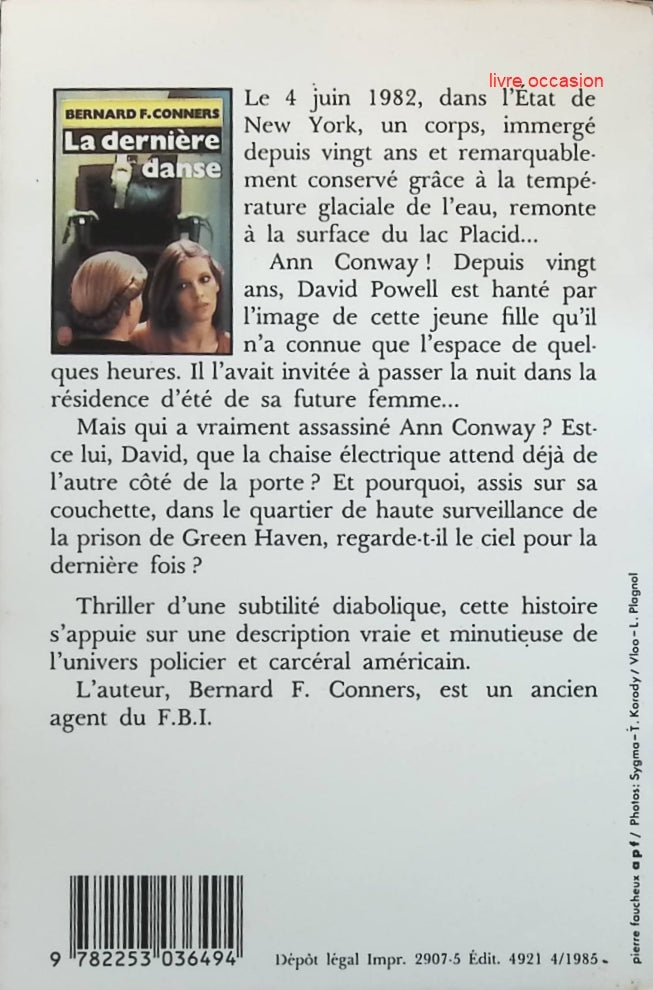 La derniere danse - Bernard F. Conners - livre
