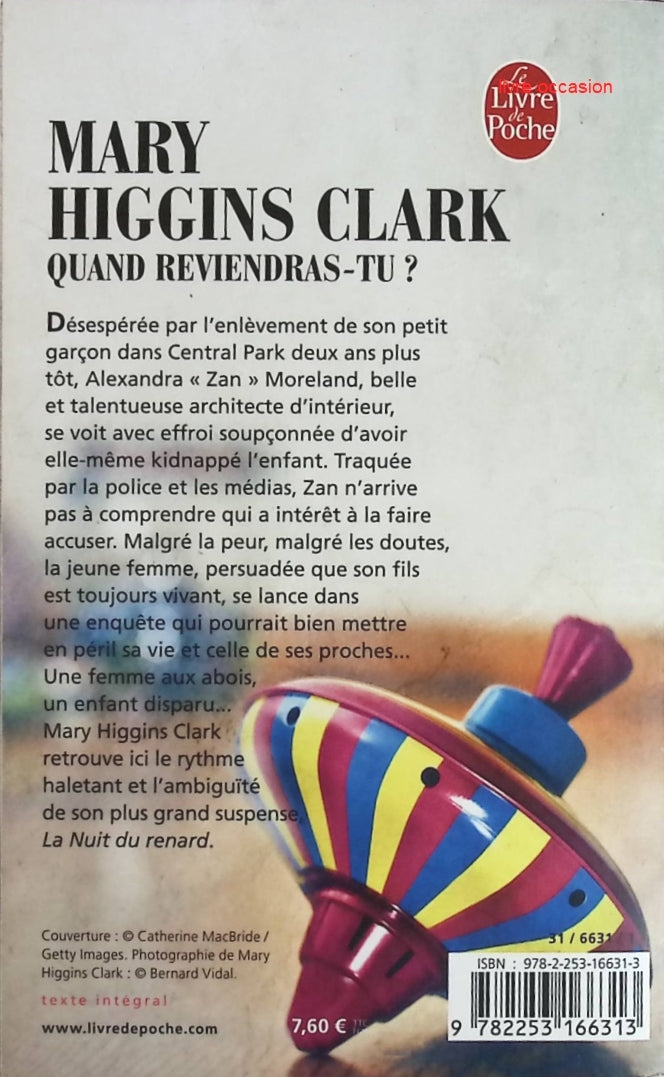 Quand reviendras-tu ? - Mary Higgins Clark - Livre