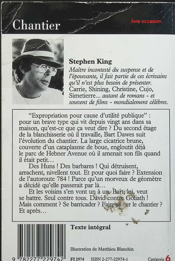 Chantier - Stephen King - livre