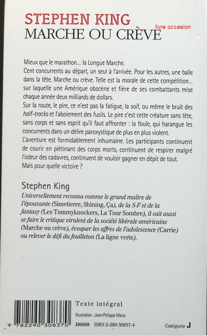 Marche ou crève - Stephen King - livre