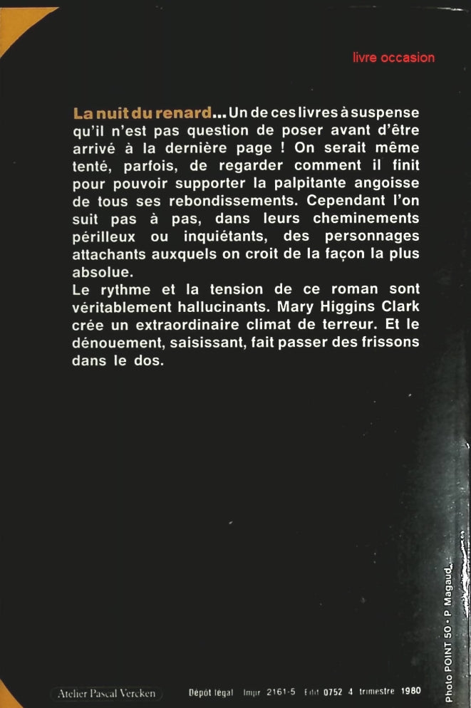 La Nuit du renard - Mary Higgins Clark - Livre