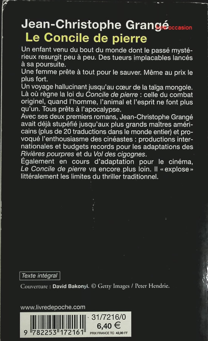 Le Concile de pierre - Jean-Christophe Grangé - Livre