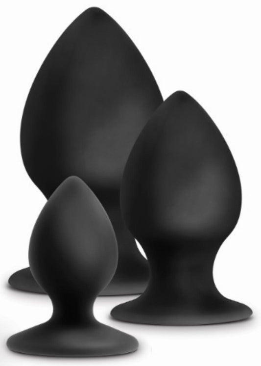 Lot de 3 plugs Anal Adventures Stout Noirs